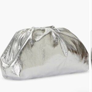 VINCE CAMUTO Silver leather clutch